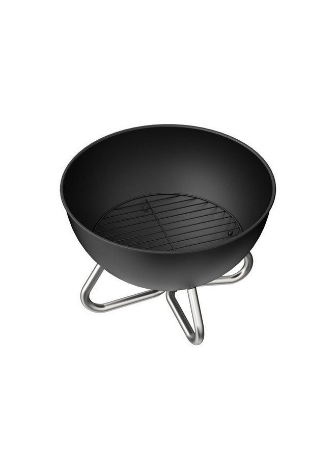 موقد نار خارجي بتصميم متين مع أرجل ستانلس ستيل لون أسود وفضي 40 × 58 × 58 سم SRFP12511 - Image 2